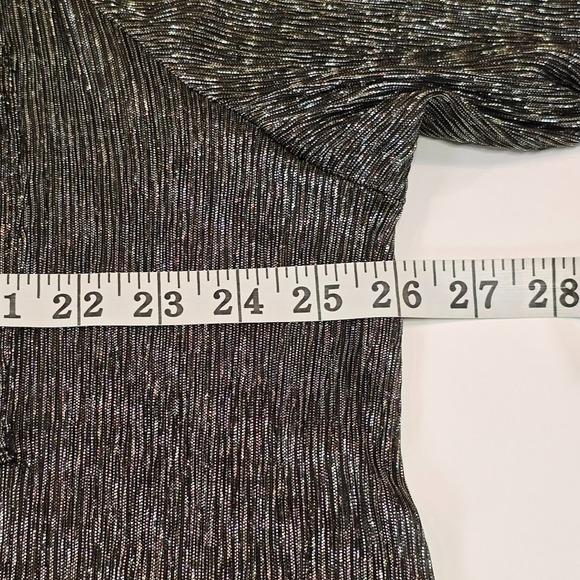 Anthropologie Pilcro Size 2X Metallic Buttondown Tunic Blouse Black Silver NWT - Picture 11 of 12